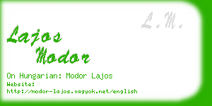 lajos modor business card